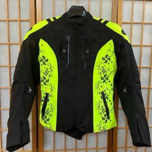 Joe Rocket Women's Small Yellow & Black Motorcycle Jacket with Removable Armor